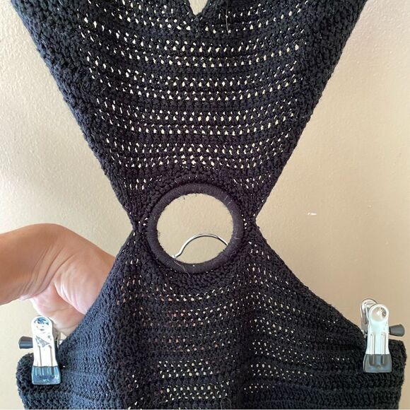 DEVON WINDSOR Sonya dress Black crochet Cut-Out Midi Revolve S - Picture 7 of 8